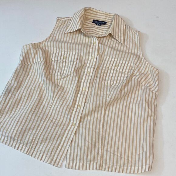 Vintage Jones New York Striped Collar Tank Top - Picture 1 of 6